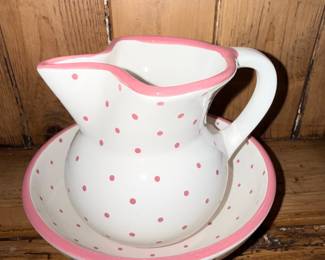 Gmundner Keramik Polka Dot Pitcher and Bowl Set