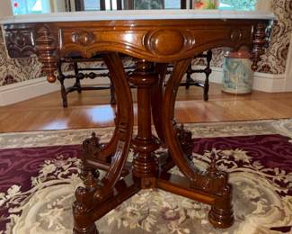 Victorian Marble Top Parlor Table