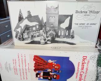 Department 56 Dickens Village Series "The Spirit of Giving" Set and Dickens Carolers Animated Figures