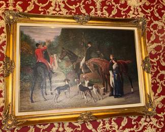 Hunting Scene Oil Painting by J. M. Miranda