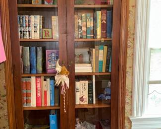 Vintage Arts & Crafts Mission Oak Bookcase with Glass Doors