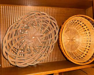 Woven Rattan Starburst Charger and Wicker Storage Basket