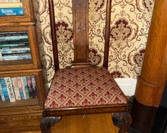 Antique Chippendale Style Mahogany Dining Chair with Claw Feet