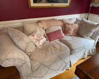 Henredon Damask Upholstered Sofa
