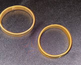 Set of 2 Italian Gold Tone "Tubogas" Style Bracelets