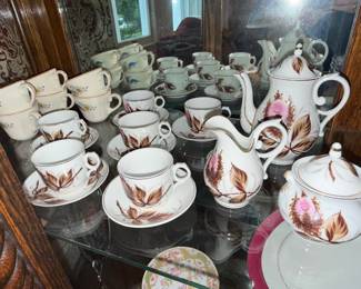 Vintage "Rose" Pattern Porcelain Tea Set