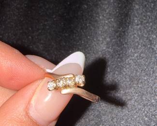 Gold Nugget and Diamond Ring