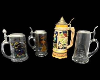 144 VintageGermanBeerSteinsAutumnMusicPlaying3Musketeers