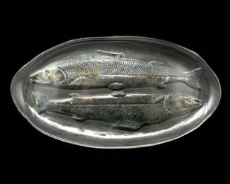 145 VintageKostaBodaStyleGlassFishPlatter