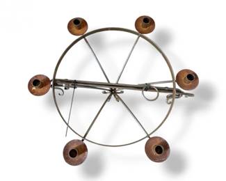 47 WroughtIronWagonWheelChandelierCandelabra