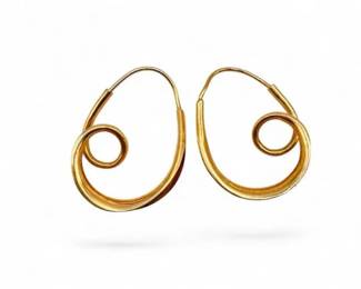 23 14KGoldPeterSmallSpiralDropEarrings307g