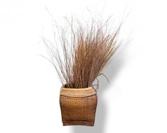 42 RusticWovenBasketFloorDecorwTallGrassArrangement