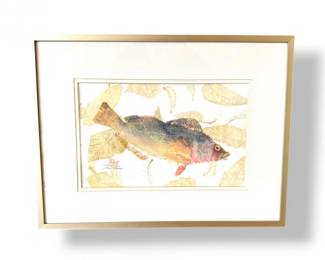 26 LoriHatchGyotakuFishPrintSignedFramed