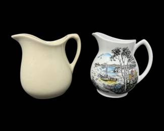 150 VintageWHGrindleyHolidayCreamerPitcherCreamwareJug