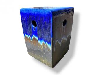 73 BlueGlazedCeramicGardenStool