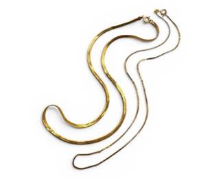 5 14KGoldChainNecklaceHerringboneStyleItaly529g