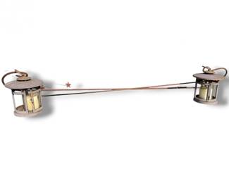 80 RusticMetalLanternStandwHangingCandleLantern