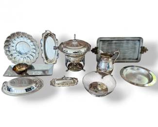 137 SilverplateServingPiecesIncludingReedBartonPaulRevere