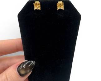 21 14KGoldNuggetStyleStudEarrings219g