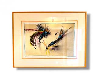 44 SignedCorporateArtWestFishFliesArtworkFramed