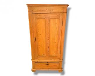 127 AntiqueWoodWardrobeCabinetwDrawerInteriorPegs