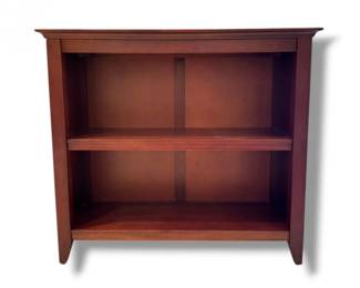 130 WoodConsoleTablewOpenShelvingRaisedTrayTop