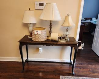 Console table, lighting