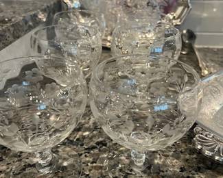Set of 12 etched sherbets