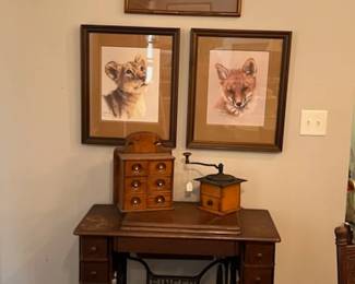 Early sewing machine, signed and numbered prints