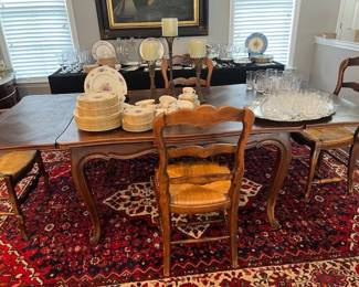 View of the table and rug