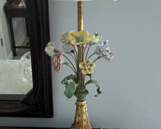 Italian lamp with porcelain flowers