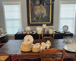 Very nice Country French draw table and chairs