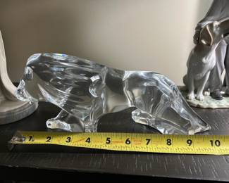 Baccarat Crystal Lion - with stamp and engraved Baccarat