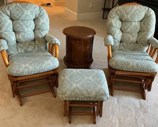 Rocking chairs and ottoman 