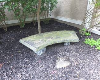 Outdoor stone bench