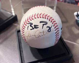 Signed ball Buster Posey & Joe Carter 