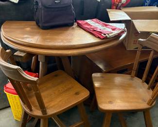 Wood table and chairs set 