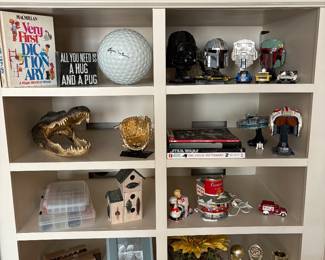 Lego Assembled: /scout trooper/mandalorian helmet/darth Vader/Luke skywalker/ millennium falcon (some light up) NO BOX/ BOOKLETS
