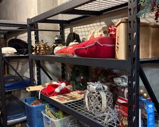 Holiday decor & Large Metal Shelving systems