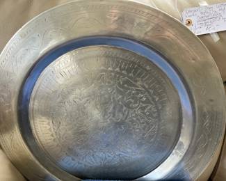 Aluminum table top or tray...has Aztec style design engraved...really cool piece!