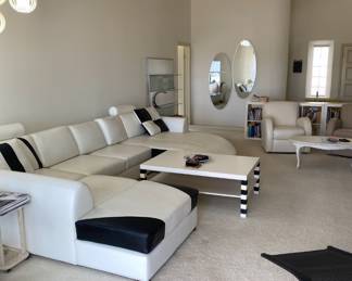 Martinelli Modern White and black Sectional Sofa