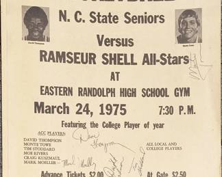 1975 basketball poster signed