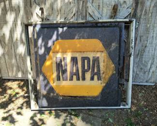 NAPA plastic sign and hanging frame 