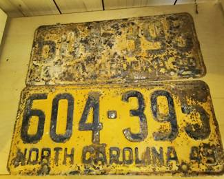 Matching numbers 1949 NC plates