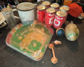 Assorted toys and advertising 