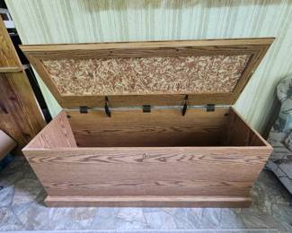 Interior of blanket chest