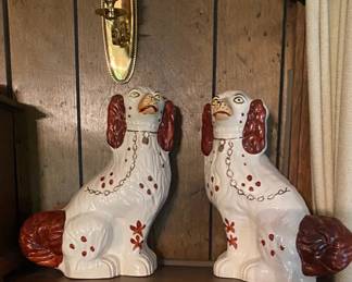 Vintage Staffordshire style dogs