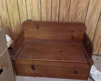 Vintage handmade Wooden toy chest 