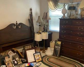 Lamps: Vintage brass, Asian chinoiserie, candlestick, Storehouse