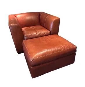 Room & Board Leather Club Chair with Ottoman 